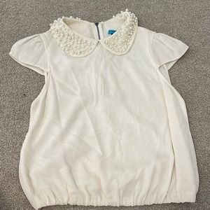 Alice & Olivia Pearl Peter Pan collar shirt